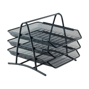 Mas 523 Metal Perfore Evrak Rafı Siyah 3Lü - MAS