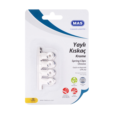 Mas 941 Metal Kıskaç No:3 Beyaz 4Lü Blister - 1