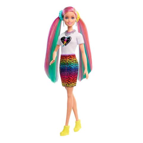 Mattel Barbie Leopar Desenli Saçlar Bebeği (Grn81) - 2