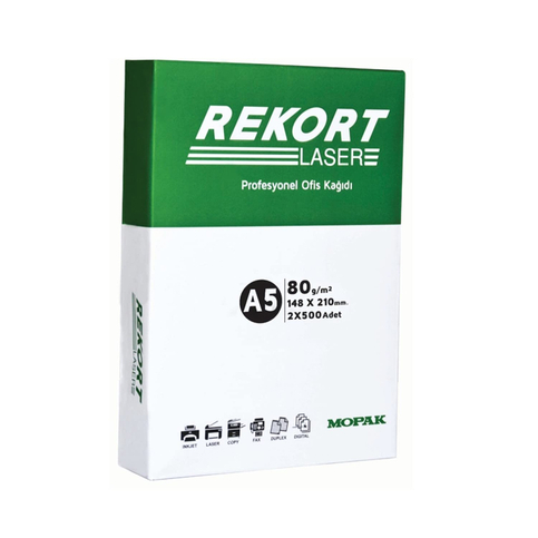 Mopak Rekort Fotokopi Kağıdı A5 80Gr 2Li Paket (500Lü) - 1