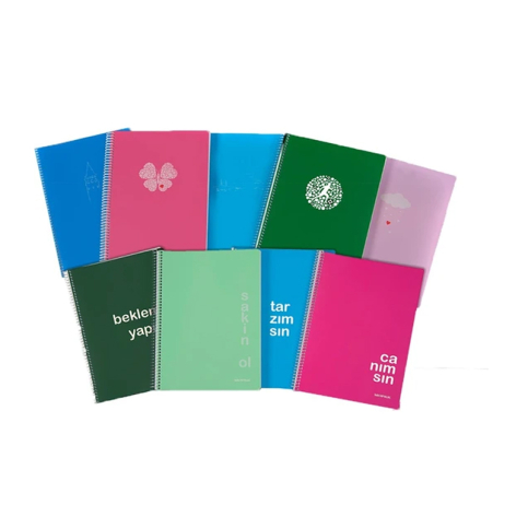 Mopak Spiralli Plastik Kapak Defter A4 Çizgili 60 Yaprak Neon - 2