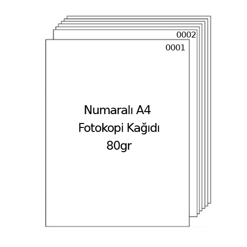 NUMARALI FOTOKOPİ KAĞIDI A4 (1-1000) 80gr #2