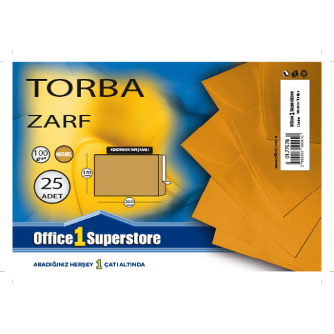 Ofma Torba Zarf 170X250 Natura 100Gr 25Li - 1