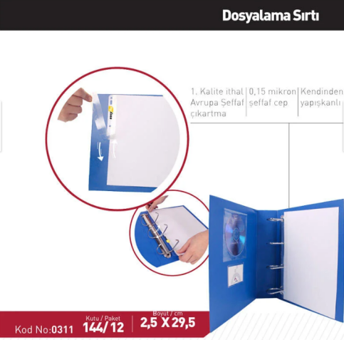 Önder 0311 Kendinden Yapışkanlı Dosyalama Sırtlığı Şeffaf - 2