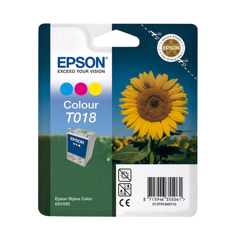 Outlet Epson T018 C13T01840120 Renkli Orjinal Kartuş 300 Sayfa (Stylus 680 Stylus685 Stylus777) - 1