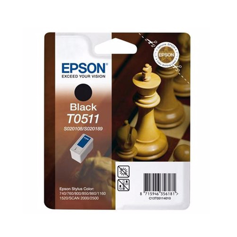 Outlet Epson T0511 C13T05114020 Siyah Orjinal Kartuş (Stylus 1160 1500 800N 850N) - 1