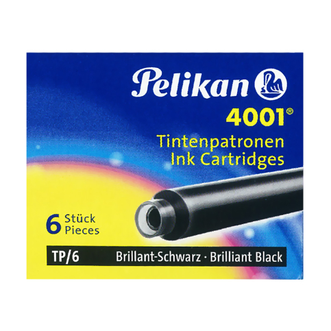 Pelikan 4001 Küçük Boy Dolma Kalem Kartuşu Siyah 6Lı - 2