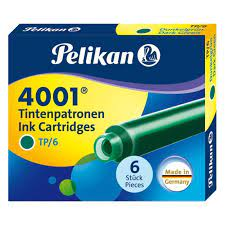 Pelikan 4001 Küçük Boy Dolma Kalem Kartuşu Koyu Yeşil 6Lı - 1