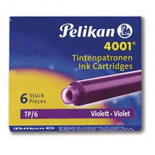 Pelikan 4001 Küçük Boy Dolma Kalem Kartuşu Violet 6Lı - 1