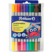 Pelikan 949511 Çift Uçlu Keçeli Kalem 10Lu 20 Renk - 1