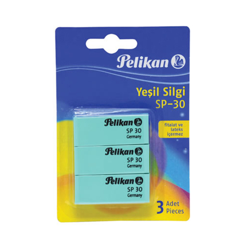 Pelikan Sp-30 Yeşil Silgi 3Lü Blister (601823) - 1