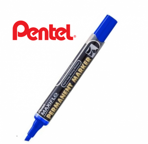 Pentel Nlf60-C Permanent Markör Koli Kalemi Kesik Uç Mavi - 1