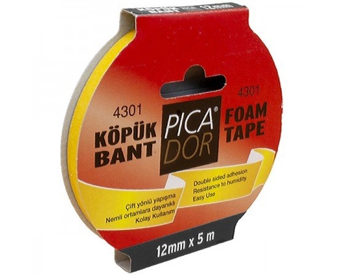 Picador Çift Taraflı Köpük Bant 12Mmx5M Askılı (Ko001) - 1