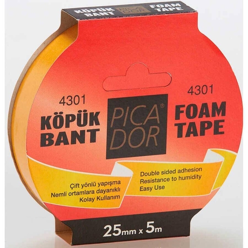 Picador Çift Taraflı Köpük Bant 25Mmx5M Askılı (Ko003) - 1