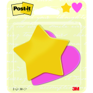 Post-İt 2030Sheu Yıldız Ve Kalp Yapışkanlı Küpnot Kağıdı 70X72 2X30 Yaprak - POST-İT