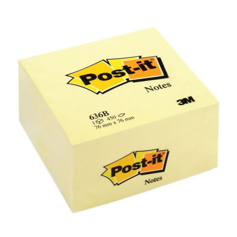 Post-İt 636B Yapışkanlı Küpnot Kağıdı 76X76 450 Yaprak Sarı - 1