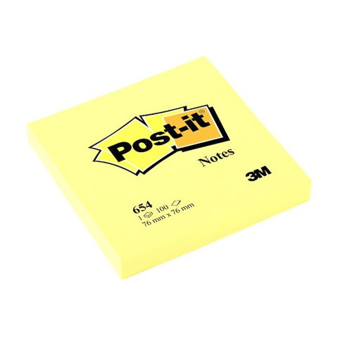 Post-İt 654 Yapışkanlı Not Kağıdı 76X76 Sarı - 1