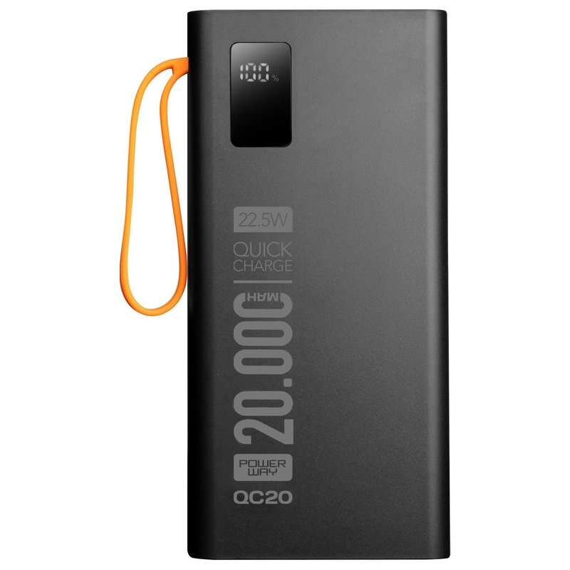 POWERWAY QC20 20.000 MAH POWERBANK DİJİTAL GÖSTERGELİ MİKRO USB LİGHTNENİNG TYPE C GİRİŞLİ 22.5w SİYAH #2