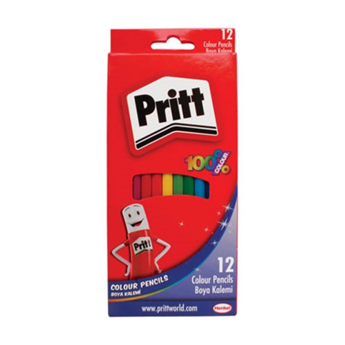 Pritt Kuru Boya Uzun 12 Renk Karton Kutu (1219734) - 1