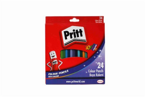 Pritt Kuru Boya Uzun 24 Renk Karton Kutu (1221351) - 1