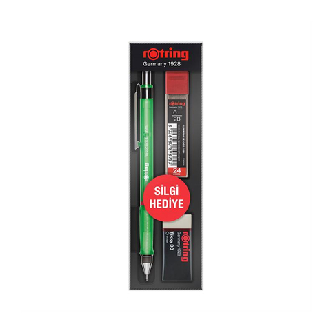 Rotring Visuclick Versatil Kalem 05+Uç+Silgi Seti Yeşil - 1