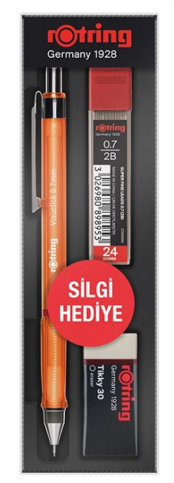 Rotring Visuclick Versatil Kalem 05+Uç+Silgi Seti Turuncu - 2