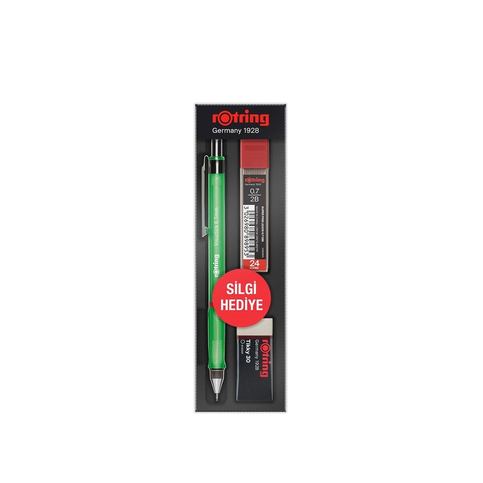 Rotring Visuclick Versatil Kalem 07+Uç+Silgi Seti Yeşil - 1