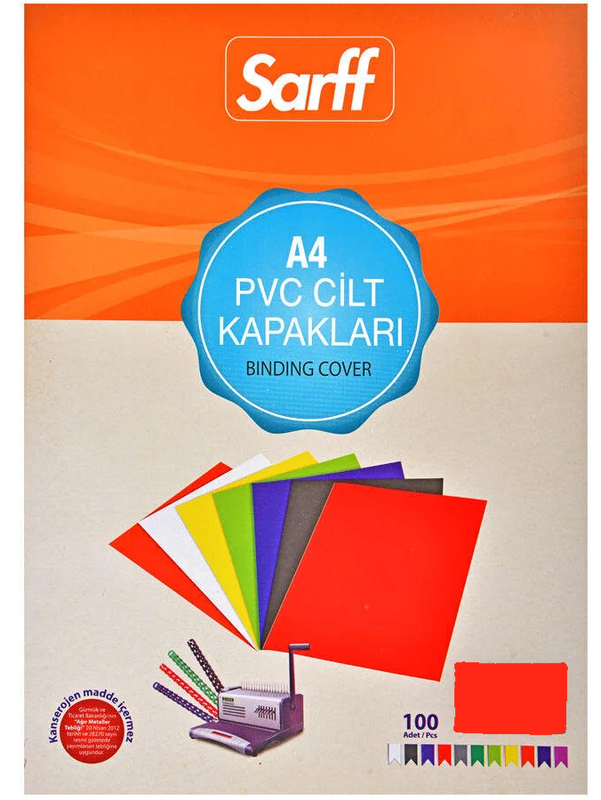 SARFF PVC CİLT KAPAĞI A3 160mic KIRMIZI 100LÜ (15201028)