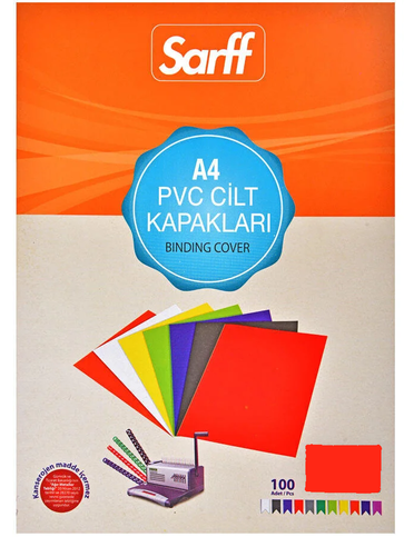 Sarff Pvc Cilt Kapağı A3 160Mic Kırmızı 100Lü (15201028) - 1