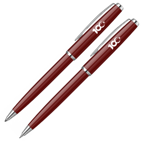Scrikss 52 Tükenmez Kalem+Versatil Kalem Seti Bordo 100.Yıl Kristal Kutu - 2