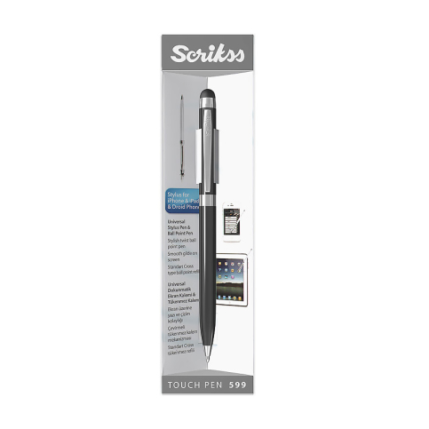 Scrikss Touch Pen Tükenmez Kalem Siyah - 2