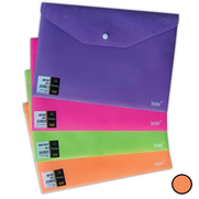 Sensho Sm A4-02-16-9 Çıtçıtlı Desenli Evrak Dosyası A4 Fosforlu Turuncu - SENSHO