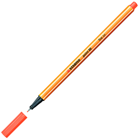 Stabilo 88 Point Fineliner Keçe Uçlu Kalem 0.4Mm 30 Açık Alev Kırmızısı - 1