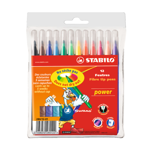 Stabilo 280 Power Keçeli Kalem 12 Renk - 1