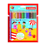 Stabilo 203 Trio Thick Kuru Boya+Kalemtraş 18 Renk - STABİLO