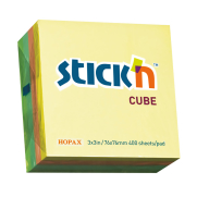 Stick'N 21013 Yapışkanlı Küpnot Kağıdı 76X76 400 Yaprak 4 Renk - 1