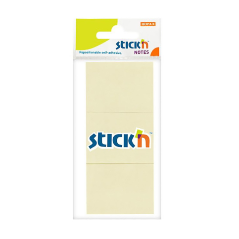 Stick'N 21127 Yapışkanlı Not Kağıdı 38X51 Pastel Sarı 3Lü - 1