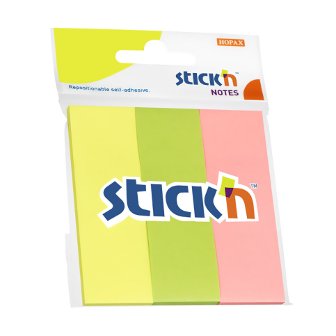 Stick'N 21128 Yapışkanlı Not Kağıdı 25X76 Pastel 3 Renk - 1