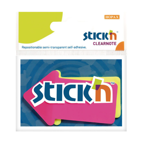 Stick'N 21141 Yapışkanlı Ok Not Kağıdı 50X76 60 Yaprak 2 Renk - 1