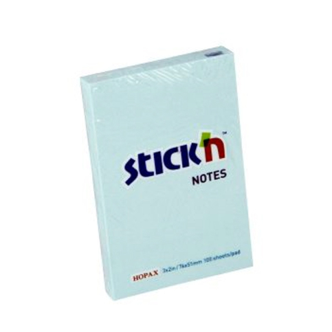 Stick'N 21146 Yapışkanlı Not Kağıdı 51X76 100 Yaprak Pastel Mavi - 1