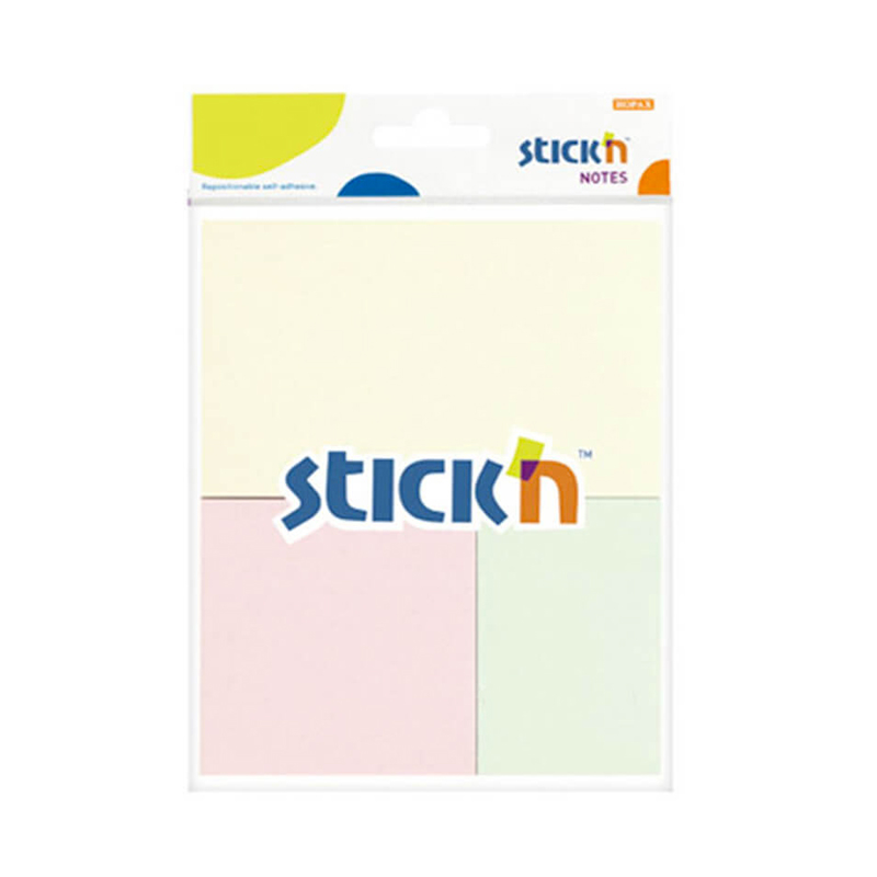 STİCK'N 21257 YAPIŞKANLI NOT KAĞIDI 3 EBAT 150 YAPRAK PASTEL 3 RENK