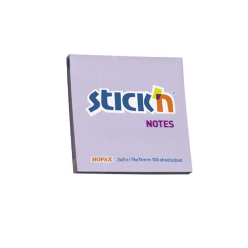 Stick'N 21403 Yapışkanlı Not Kağıdı 76X76 100 Yaprak Pastel Lila - 1