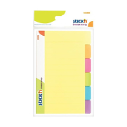 Stick'N 21460 Seperatörlü Yapışkanlı Not Kağıdı 149X98 Çizgili 6 Renkx10 Yaprak - STİCK'N