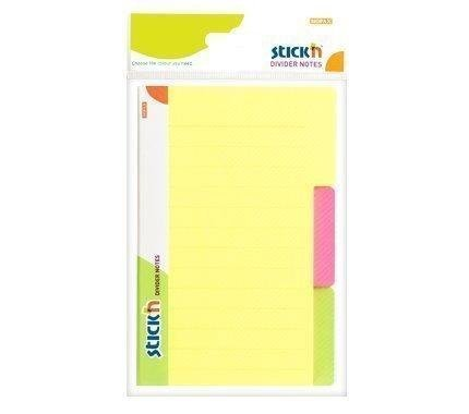 Stick'N 21461 Seperatörlü Yapışkanlı Not Kağıdı 149X98 3 Renkx20 Yaprak - 1