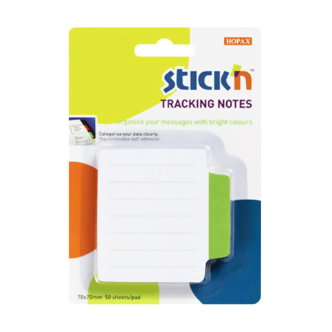 Stick'N 21486 Yapışkanlı Not Kağıdı 70X70 Çizgili Beyaz-Yeşil - 1