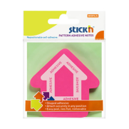 Stick'N 21542 Yapışkanlı Ok Not Kağıdı 70X70 50 Yaprak Pembe - STİCK'N