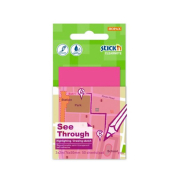 Stick'N 21707 Yapışkanlı Saydam Not Kağıdı 51X76 Neon Pembe - STİCK'N