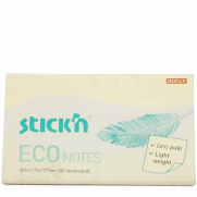 Stick'N 21749 Eco Yapışkanlı Not Kağıdı 76X127 100 Yaprak Sarı - STİCK'N