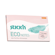 Stick'N 21750 Eco Yapışkanlı Not Kağıdı 76X127 100 Yaprak Pembe - STİCK'N