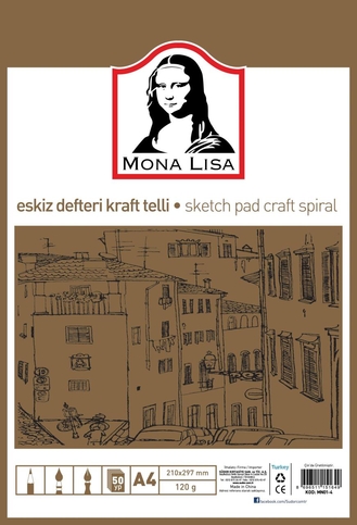 Südor Mn01-4 Monalisa Eskiz Defteri A4 50 Yaprak 120Gr Kraft - 1